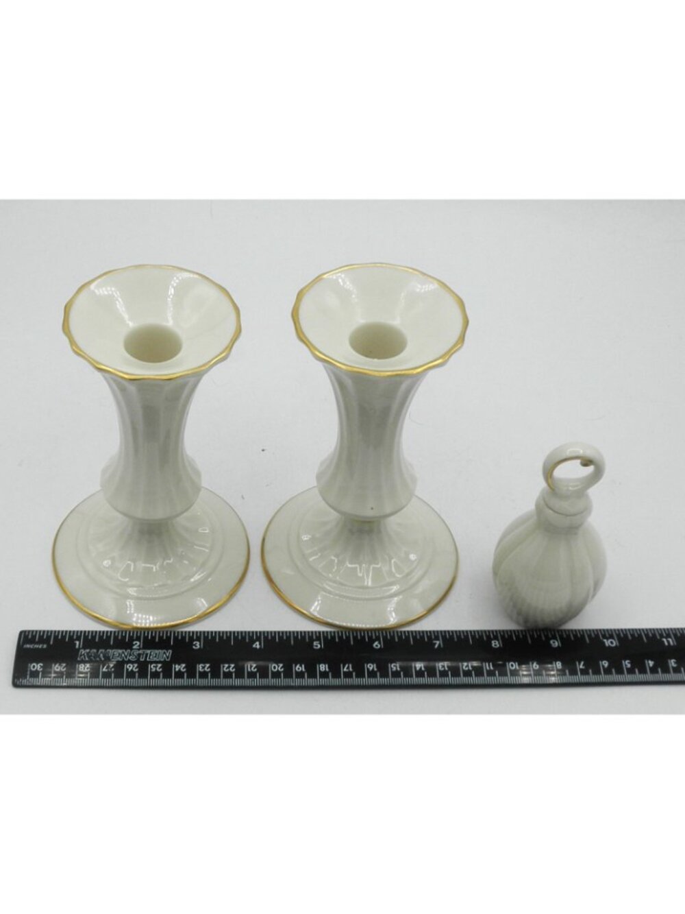 Set of Classic Collection by Lenox 5-1/2 inch Candlestick Holders w/Snuffer - Picture 6 of 9